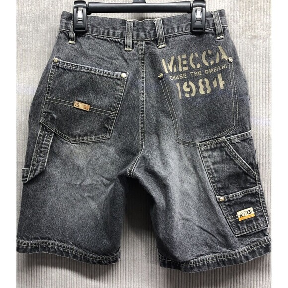 Mecca Boys Denim Bermuda Jean Shorts Size 10 Black Gray Distress - Picture 11 of 15